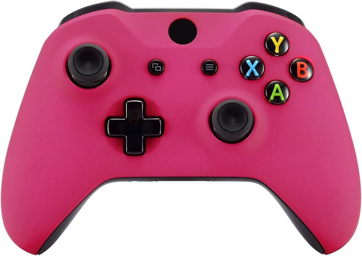 eXtremeRate Rood Roze Voorplaat Cover, Soft Touch Behuizing Shell Case, Comfortabele Soft Grip Vervangingskit voor Xbox One X S Controller - Controller NIET Inbegrepen