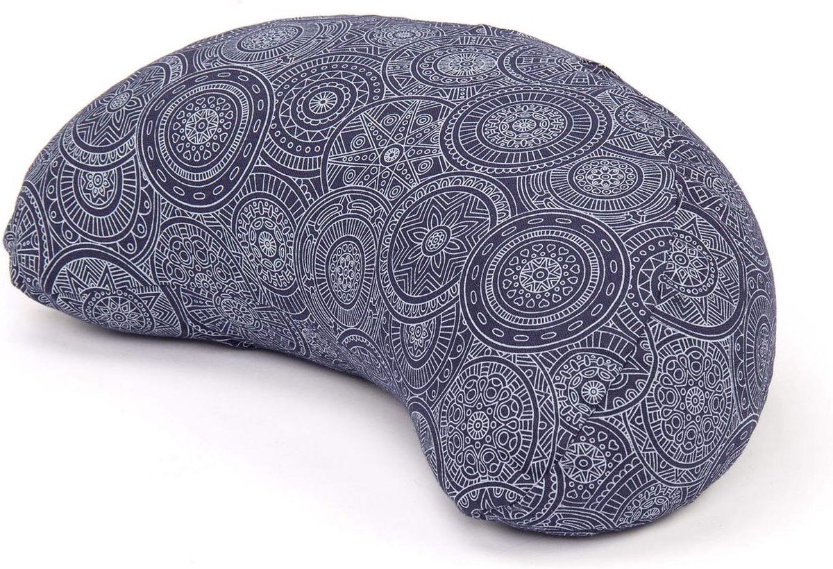 Meditatiekussen Halve Maan - Yogakussen Boekweit - Zittend Mediteren - Verstelbare Hardheid - 40 x 20 x 15 cm