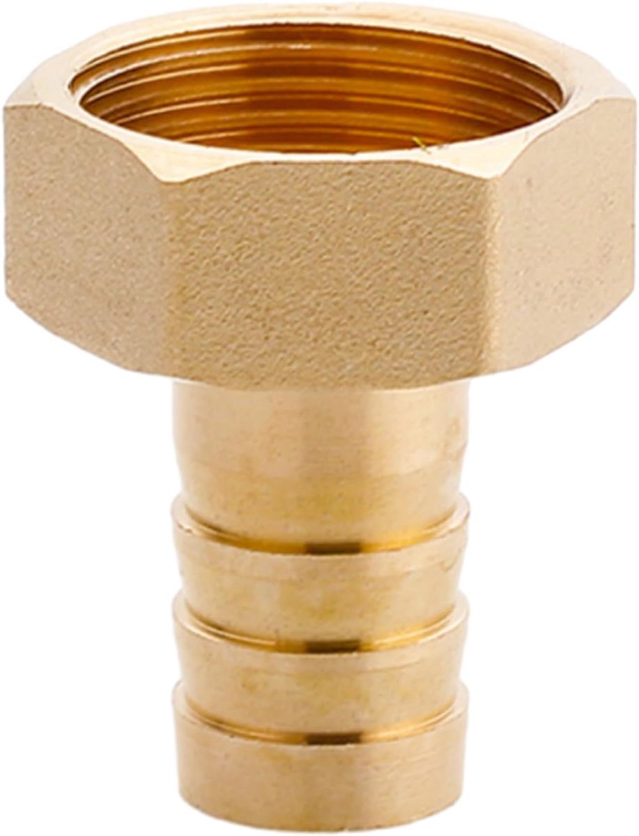 1 inch messing slangtule, 19 mm weerhaak, 1 inch dikke binnendraad, messing slangaansluiting met zeshoekige slangkoppeling, adapter voor water, olie, gas, tuin, buisverbindingen