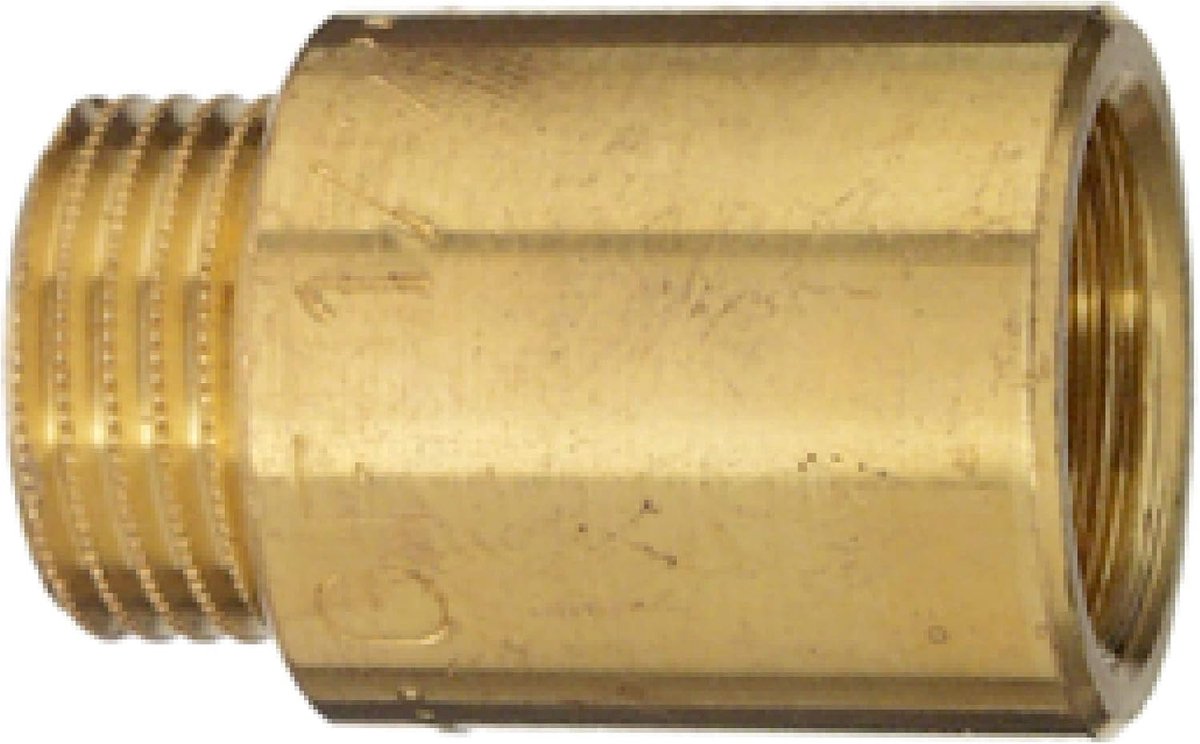 Kraanverlenging, messing blank met binnen- en buitendraad, A 3/4 inch IG, B 20 mm, 1 stuk, T381702
