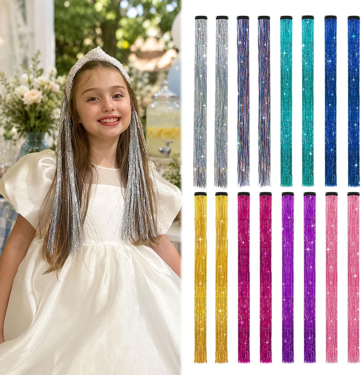 Haar Klatergoud Clip ins, Eerlijk Haar Klatergoud Extensies, 16 Stuks