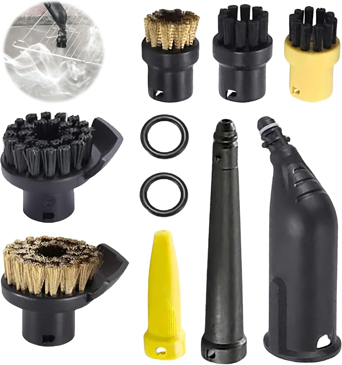 Accessoires set stoomreiniger - 10-delig - nylon + ABS - geschikt voor Kärcher SC1-SC5 - ShopVlot