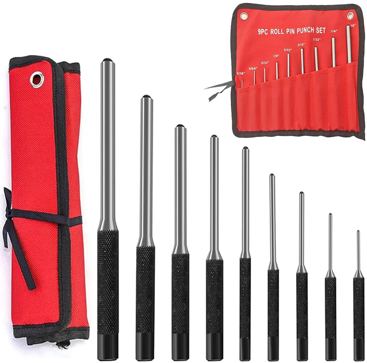 SnelShoppen - Splintdriver Set 9-delig: Precisie Gereedschap voor Hout, Plastic, Leer & Sieraden - 1.5mm-8mm met Opbergtas