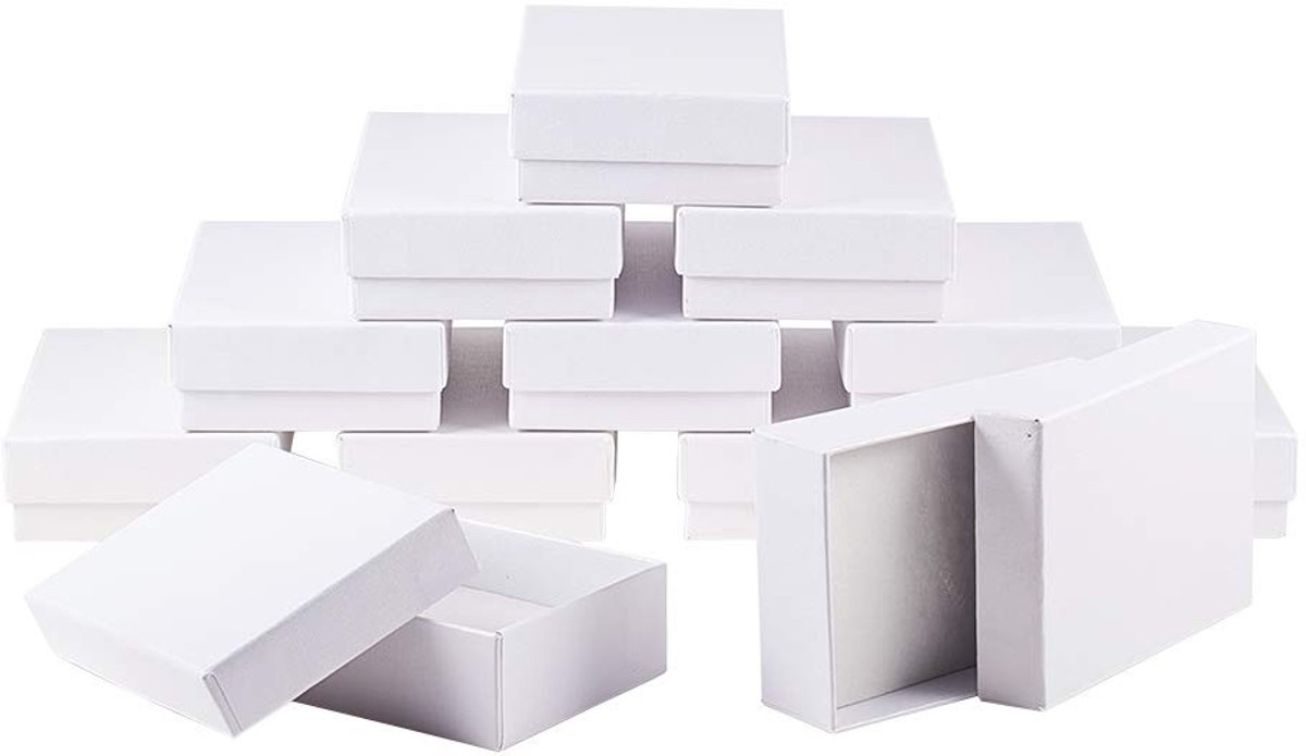 Omgoods - Set van 60 Witte Cardboard Dozen voor Sieraden