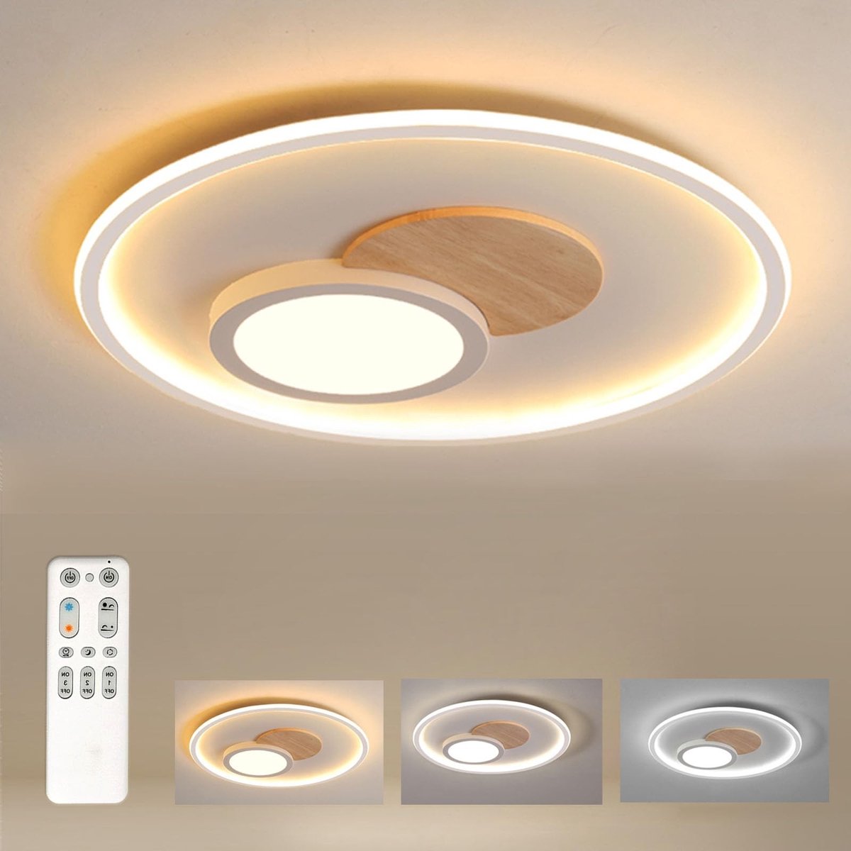 Omgoods - Dimbare LED Plafondlamp met Afstandsbediening voor Diverse Ruimtes