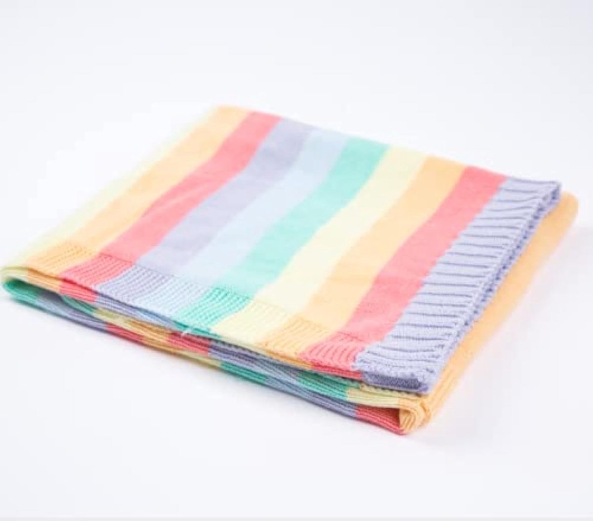 Omgoods - 100% Katoenen Baby Dekentje in Regenboogkleur, 70 x 90 cm
