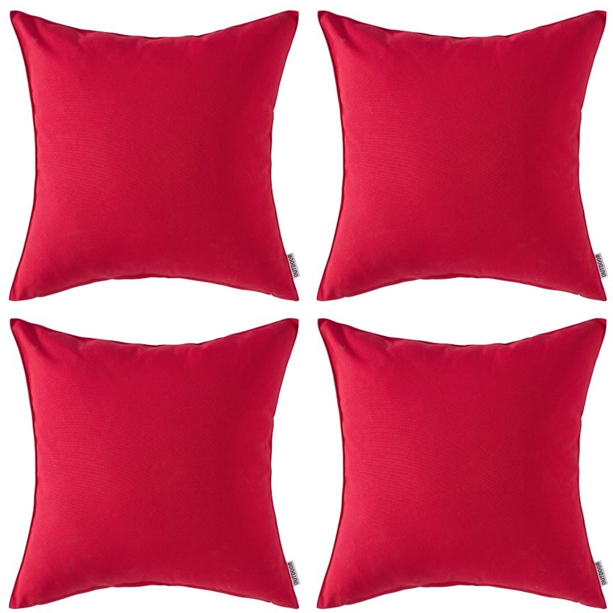 Omgoods - Set van 4 Waterdichte Kussenhoezen - 45x45 cm Rood