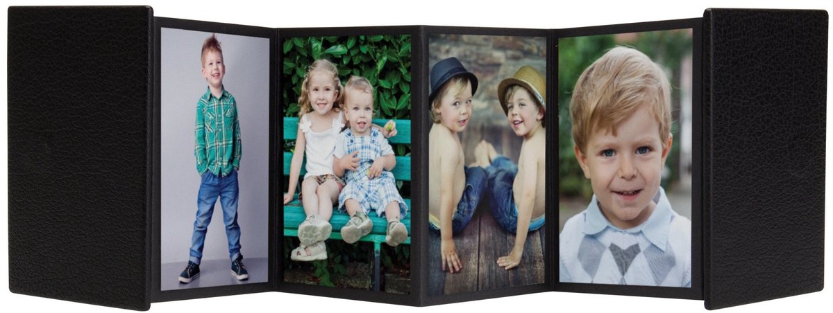 Omgoods - Mini Zwart Accordeon Fotoalbum voor 10 Foto's (2,5 x 3,5 Inch)