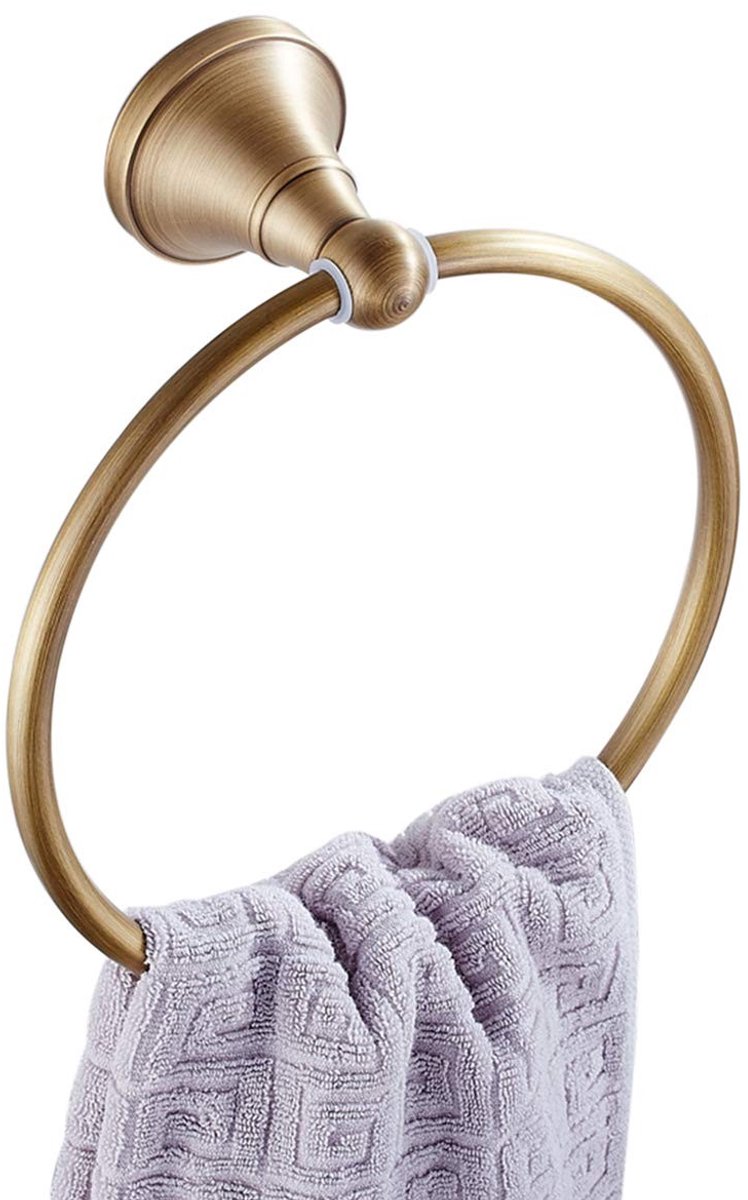 Omgoods - Ronde Handdoekring van Duurzaam Messing met Antieke Afwerking