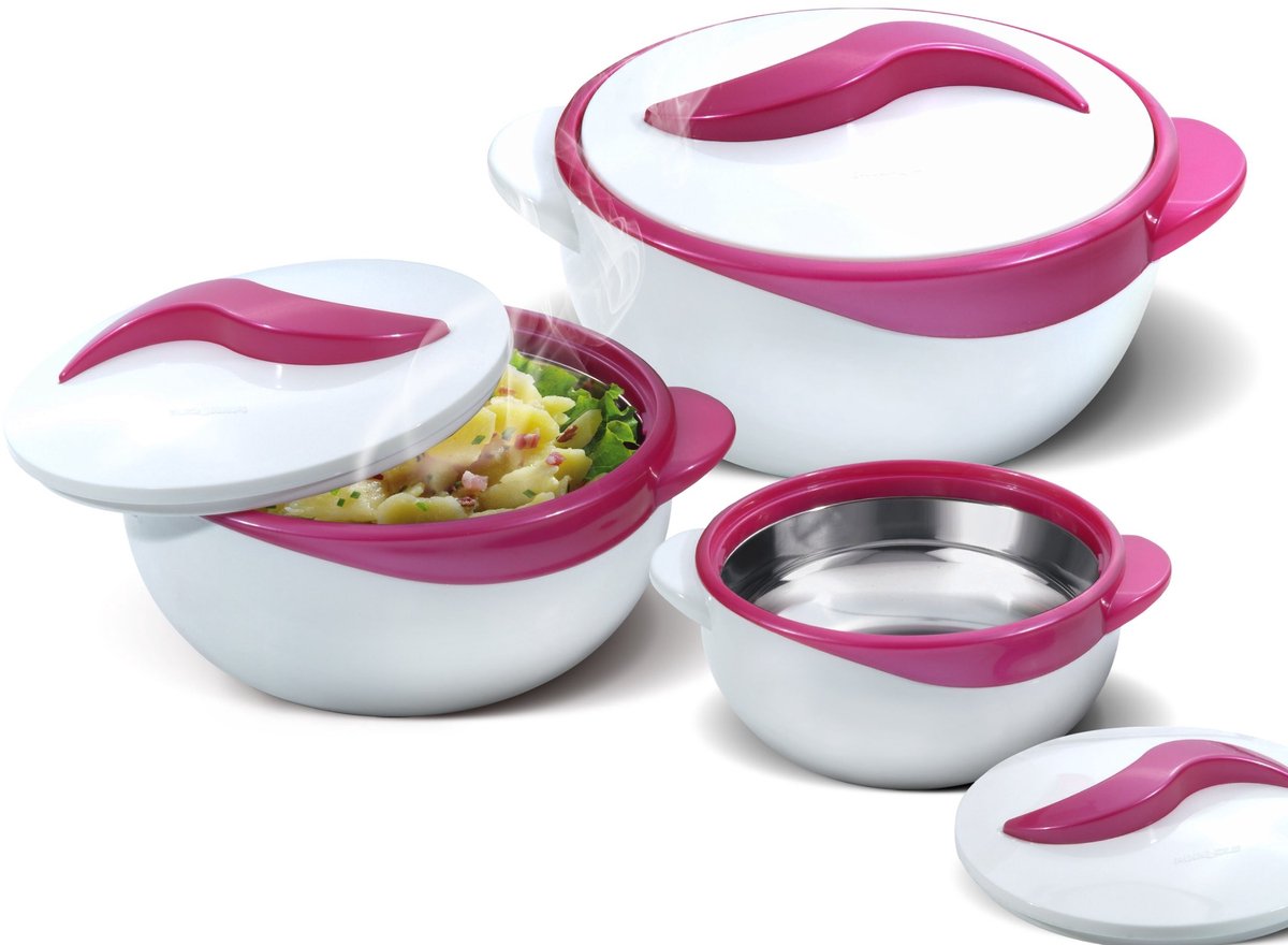Omgoods - Geïsoleerde Casserole Set met Deksel, 3 Stuks