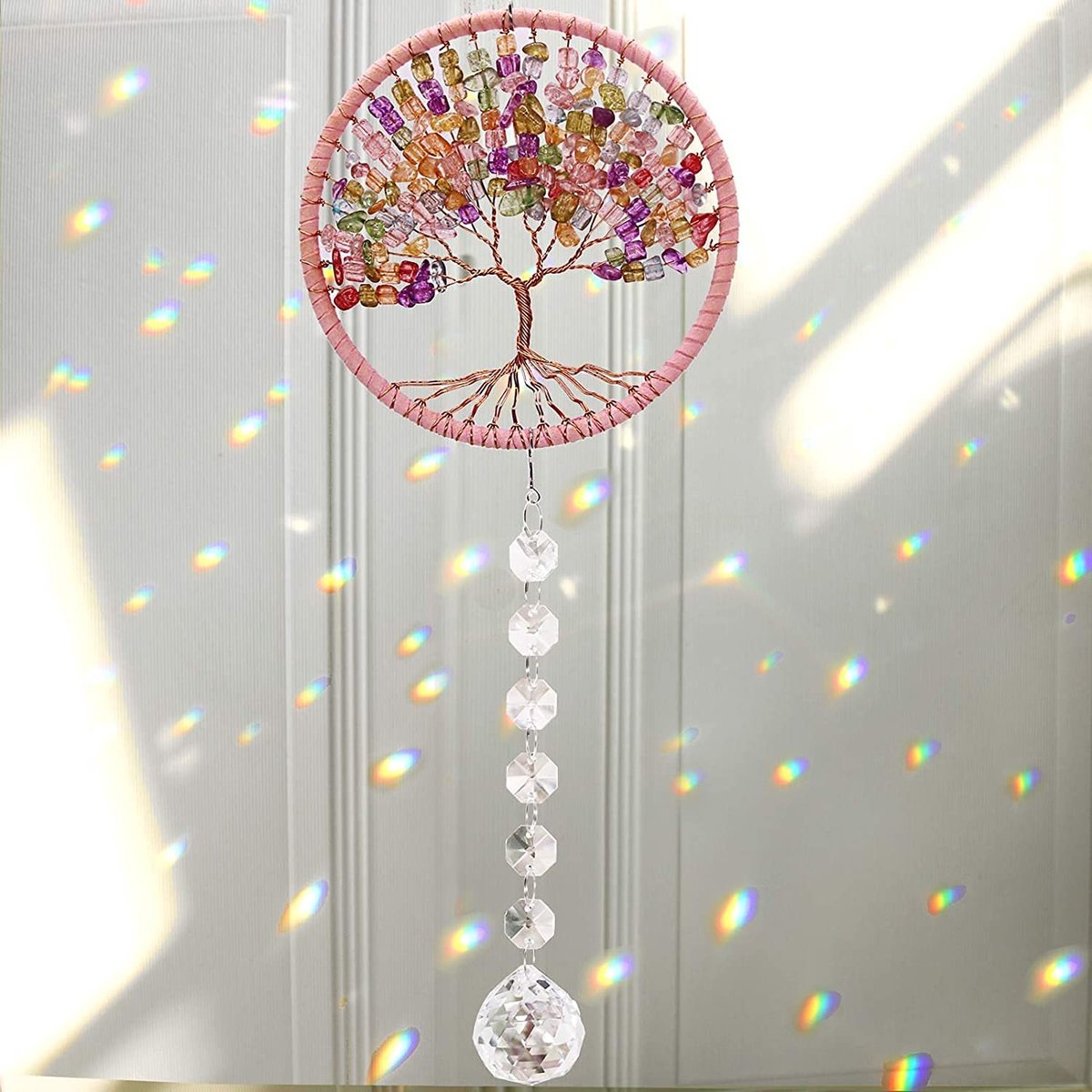 Omgoods - Kristallen Hangdecoratie Boompje voor Raam en Tuin
