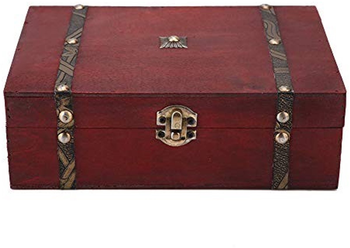 Omgoods- Opbergdoos Vintage - Houten Organizer - Sieraden/Decoratie - Antieke Stijl - Ruimte voor Cosmetica/Tijdschriften - Elegante Afwerking - Sieradenbox