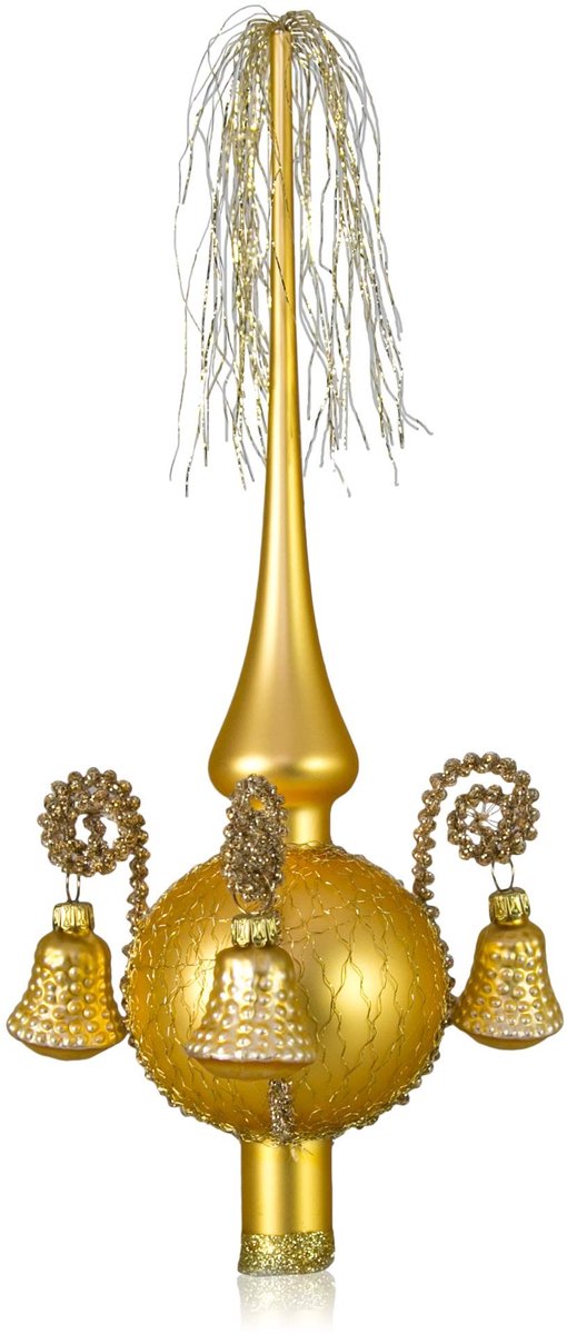 Omgoods - Kerstboomtopper met Klokjes Goud Matt 28 cm