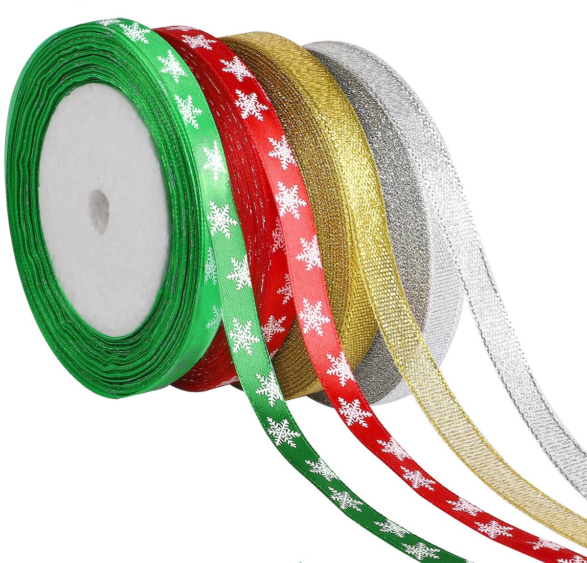 Omgoods - Set van 4 Kerstlinten voor Cadeauverpakking en Decoraties
