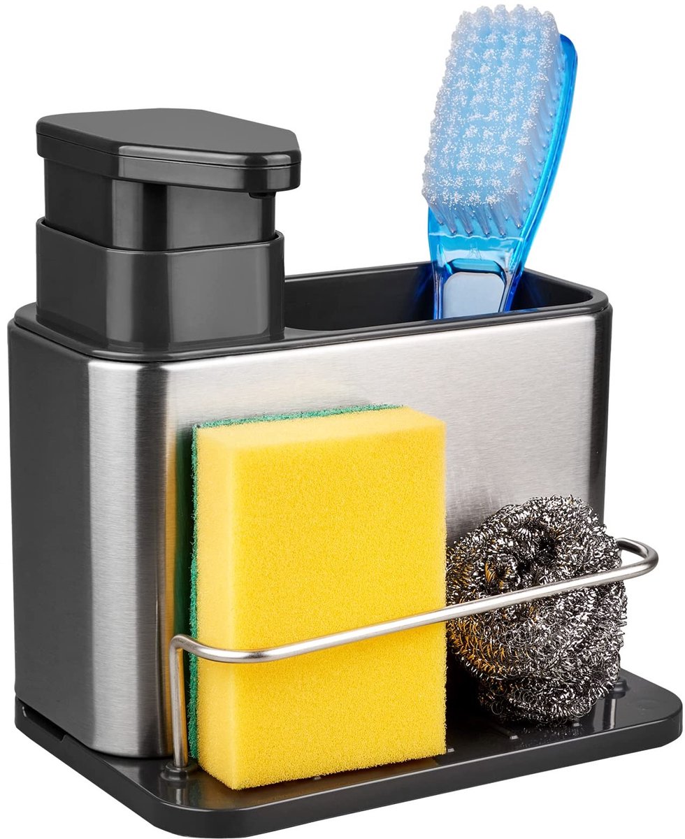 Omgoods - 3-in-1 Afwasmiddel Dispenser met Spons Houder