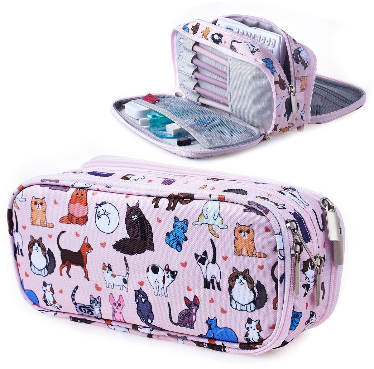 Omgoods - Schattige Kat Pennenzak voor School en Make-up