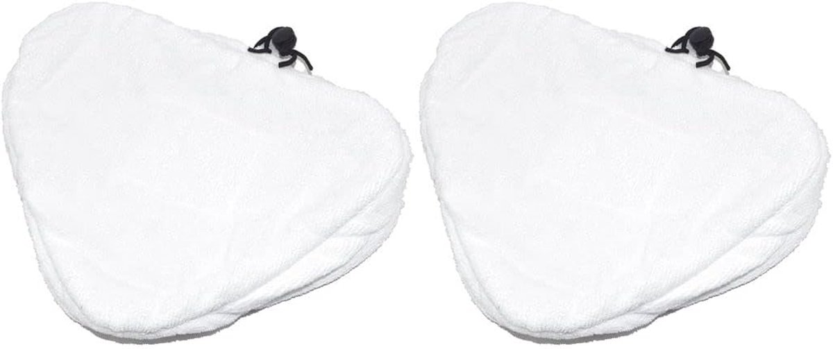 Microvezel Stoommop Pads - Reinigingsdoeken Stoomreiniger - Vlekkeloos Schoonmaken - Driehoekige Bevestiging - 2 Stuks - Wit