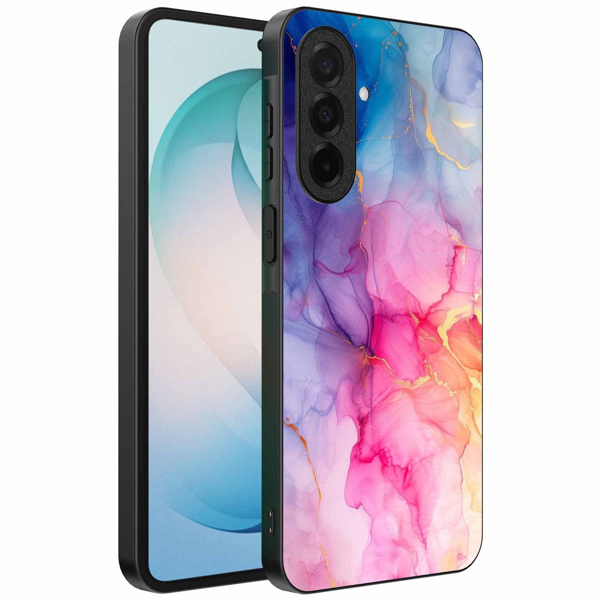 Geschikt voor Samsung Galaxy S26 Plus Telefoonhoesje met marmeropdruk - TPU backcover case marble design - Regenboog - Smartphonica geschikt voor Samsung Galaxy S26 Plus