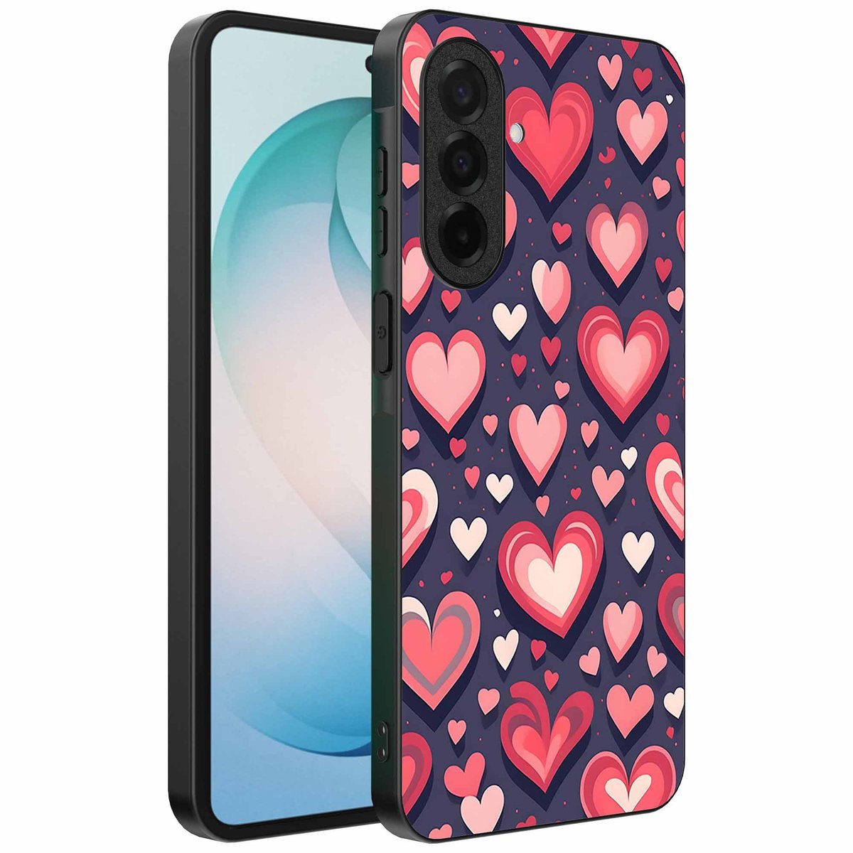 Geschikt voor Samsung Galaxy S26 Plus Telefoonhoesje met Hartjes Opdruk - TPU Backcover Case With Heart Design - Smartphonica geschikt voor Samsung Galaxy S26 Plus