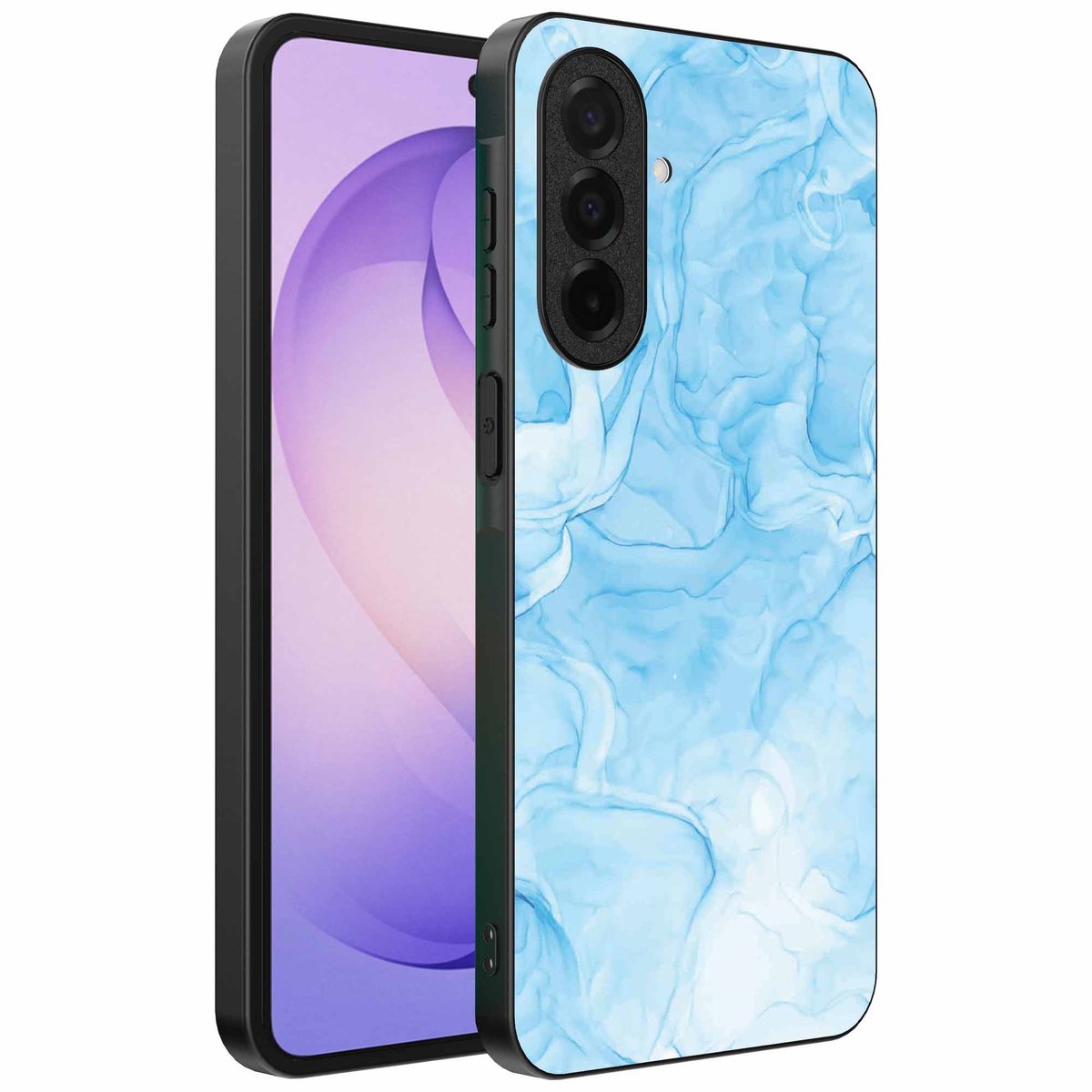 Geschikt voor Samsung Galaxy S26 Telefoonhoesje met marmer opdruk - TPU backcover case marble design - Lichtblauw - Smartphonica geschikt voor Samsung Galaxy S26