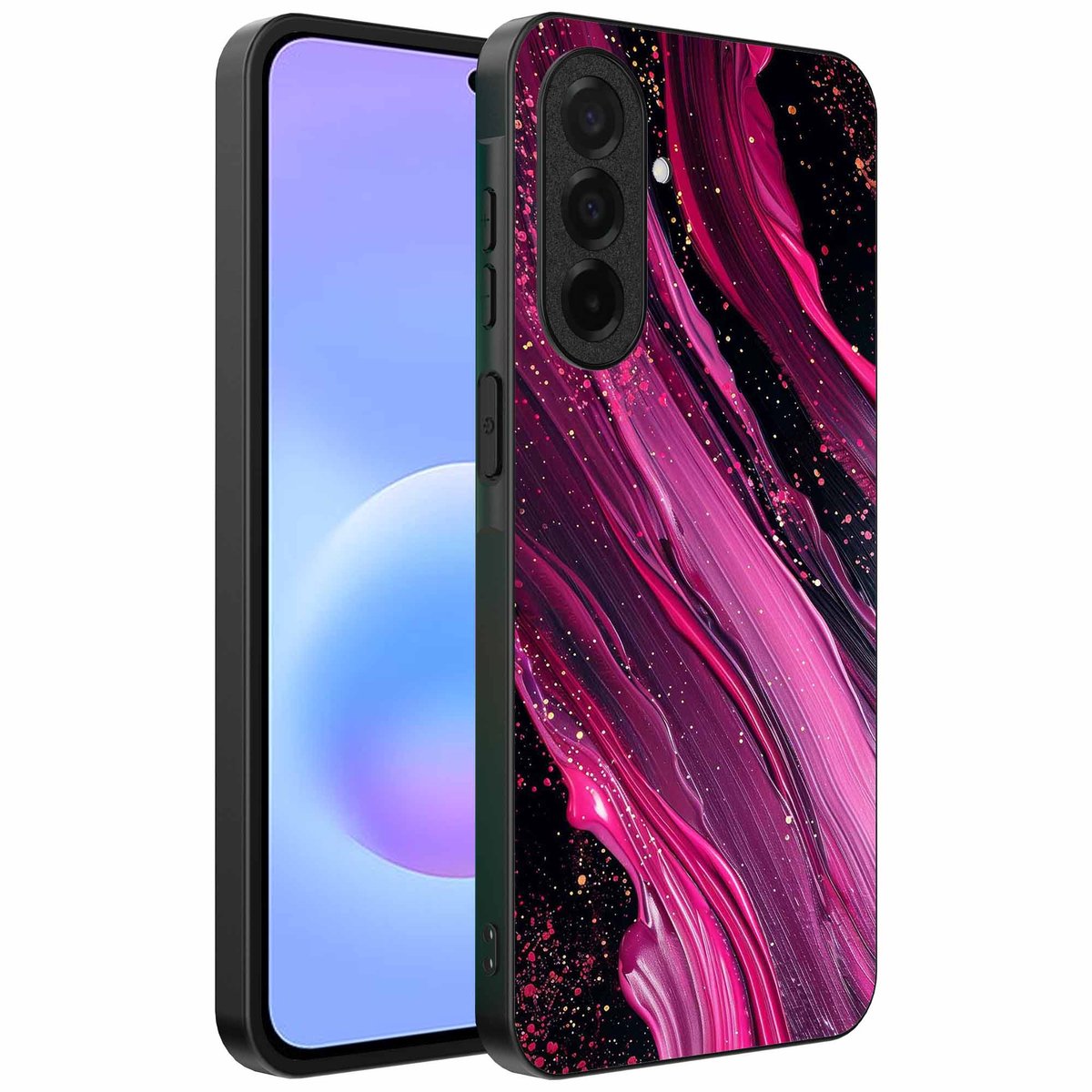 Geschikt voor Samsung Galaxy A57 Telefoonhoesje met marmer opdruk - TPU backcover case marble design - Paars Roze - Smartphonica geschikt voor Samsung Galaxy A57