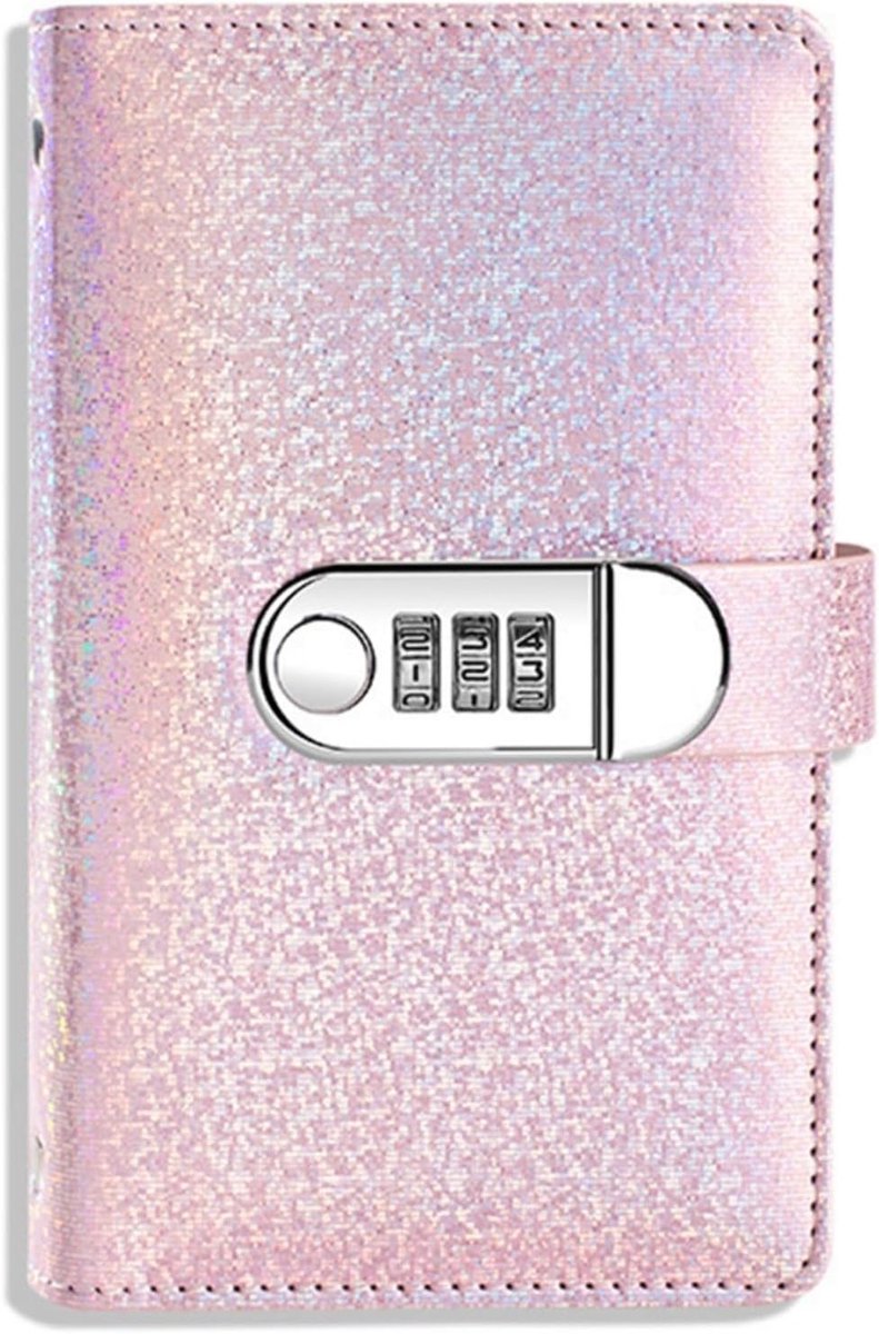 Bobypet - Budget Binder met Cijferslot - PU Leer Spaarboekje met Meerdere Vakjes - Roze - 10.9 x 17.8 cm