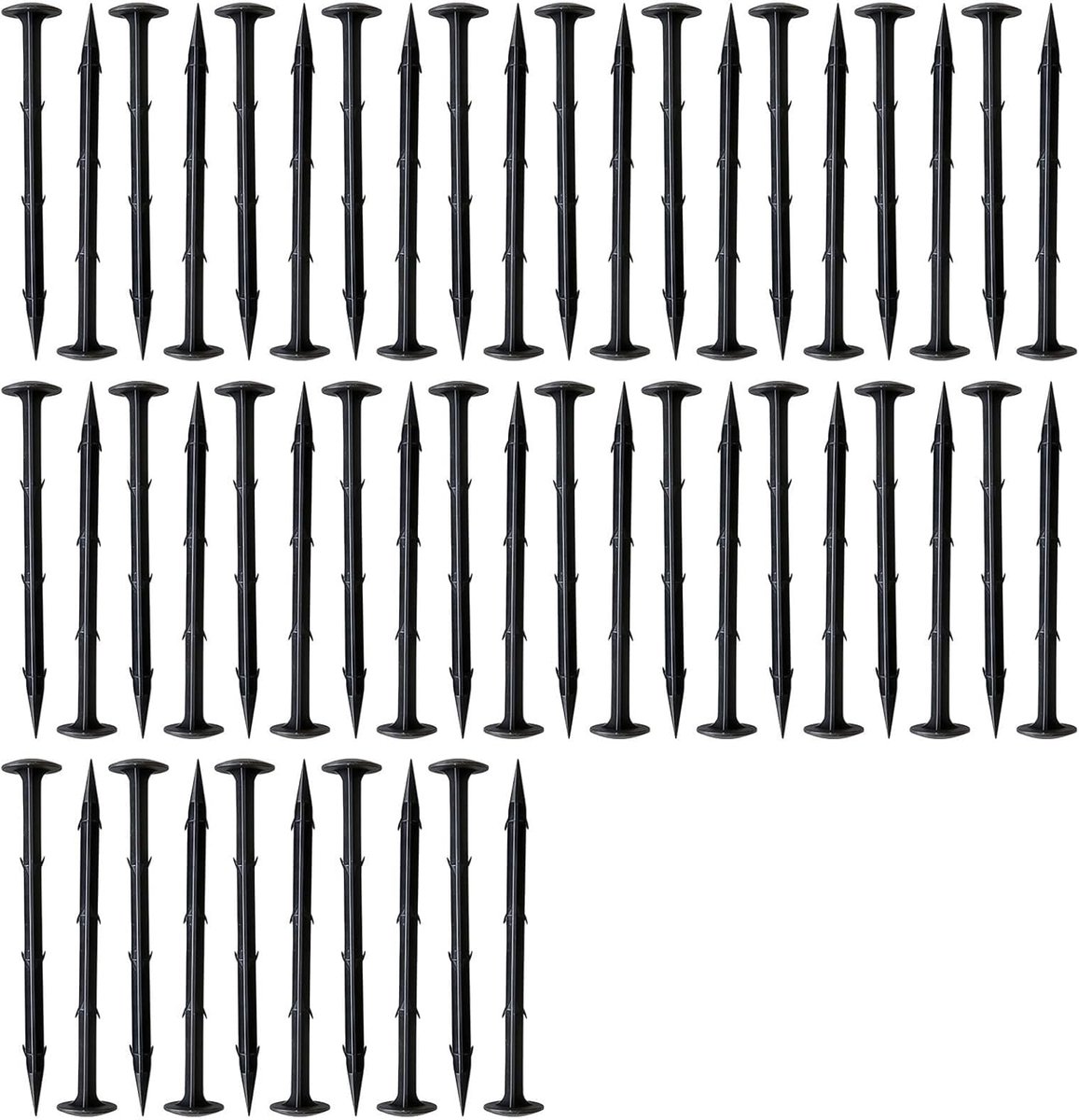 Palen – Set van 50, 20 cm, Zwart, Ideaal voor Tuinen, Gras, en Landbouw – Duurzaam, Roestbestendig en Eenvoudig te Installeren
