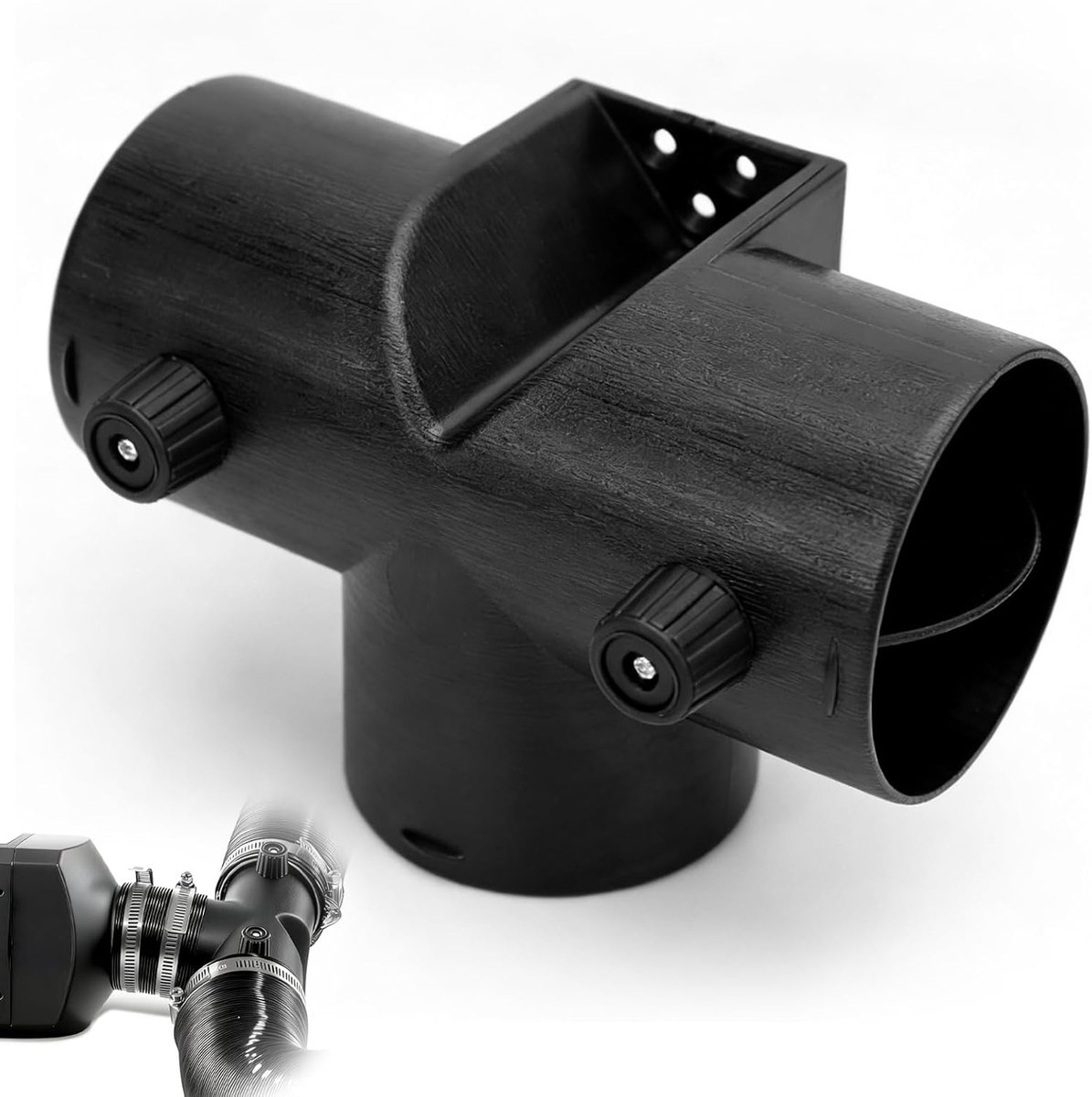 Ø75 mm type-T-kanaalaansluiting voor diesel staande verwarming, 3-weg luchtverwarmer, accessoires met dubbele regelventiel, T-vormige buisaansluiting en luchtuitlaat voor efficiënte verwarming
