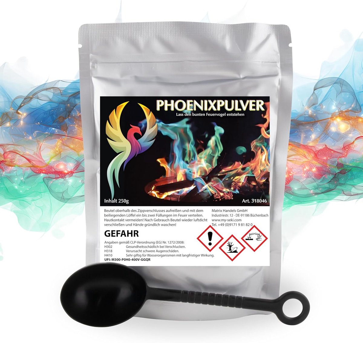 SnelShoppen - Phönix Poeder 250 g Vuur Poeder, Kleurrijk Vuur voor Haard, Oven, Kampvuur, Vuurputten, Buiten Evenementen, Magisch Vuur, Mystiek Vuur