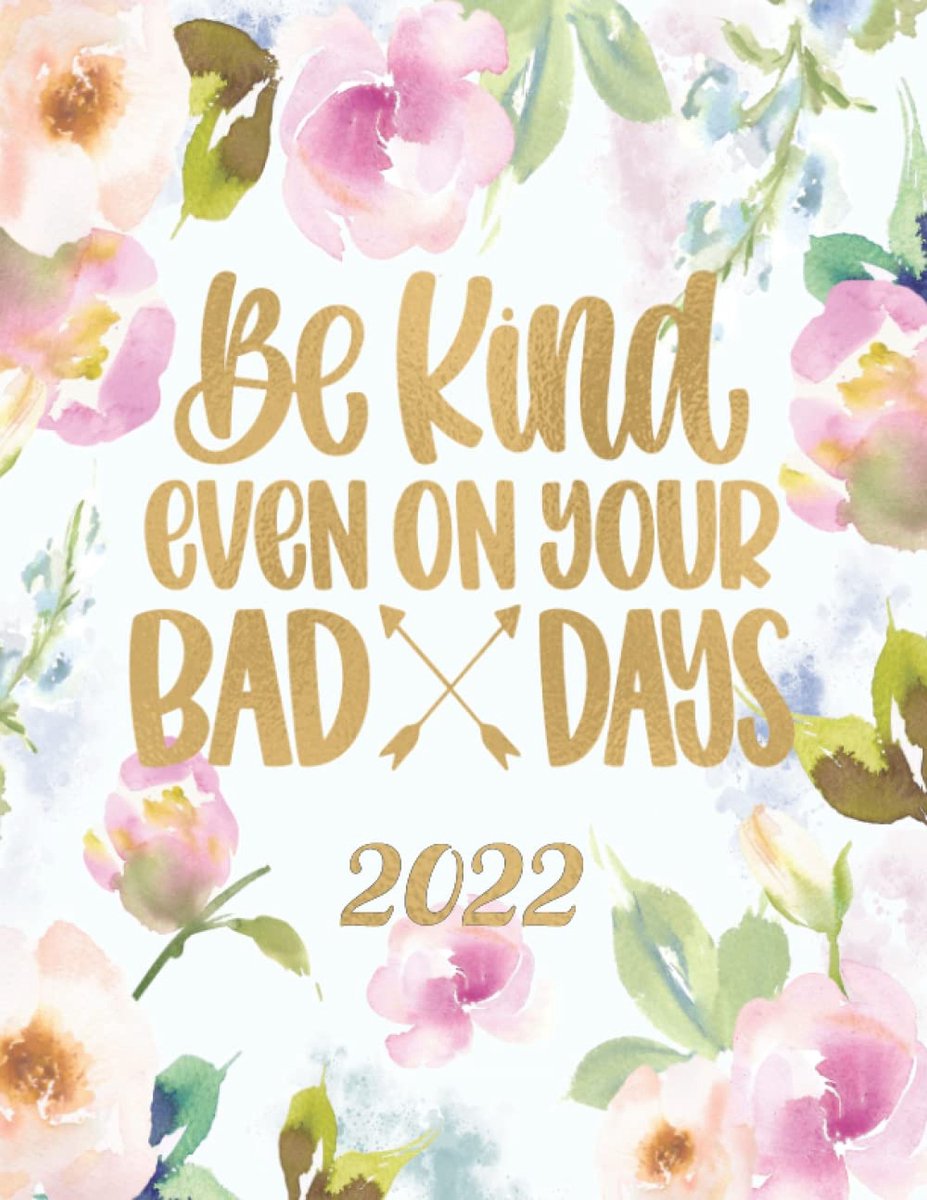 Kind Even on Your Bad Days: 2022 Hourly Planner Appointment Book with Daily Columns in 15 Minute Increments from 8:00 AM - 9:45 PM ~ Includes Monthly Overviews