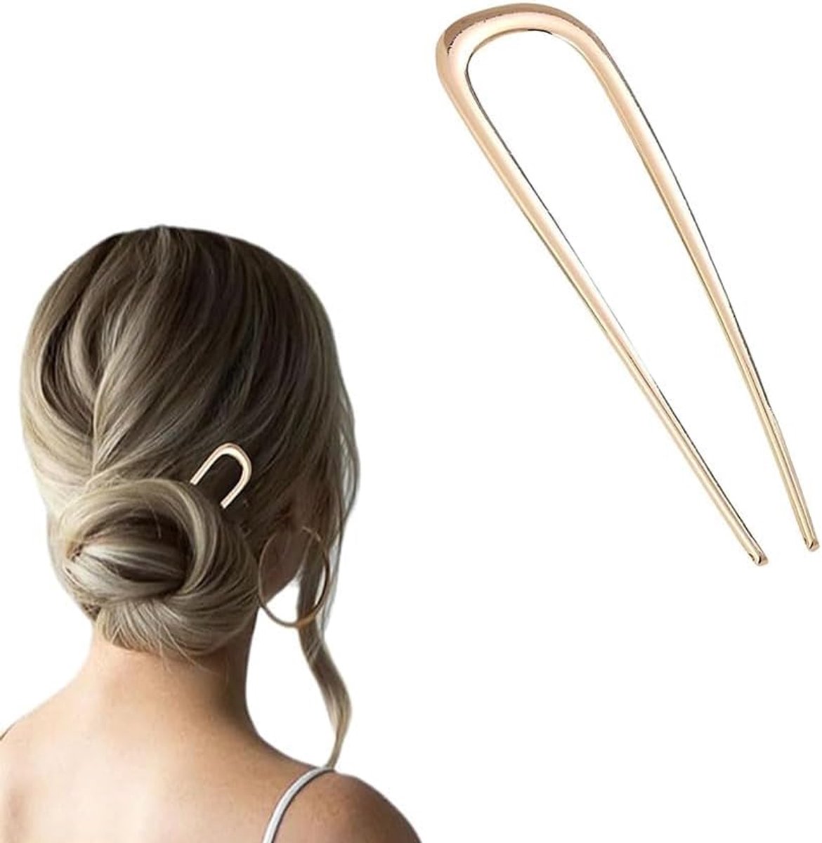 haarspeld - 14 cm metalen Franse haarspeld French Twist haarspeld U-vormige haarvork grote haarspeld gouden haarspelden Franse clip, haarspelden metaal U-vormige haarspeld Franse haarspeld