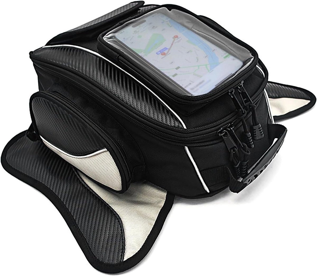 Motorfiets-tanktas, zwarte, waterdichte Oxford motortas, reis-, outdoor-, sporttas, bagage, sterke magnetische tas, universeel voor de meeste motorfietsen