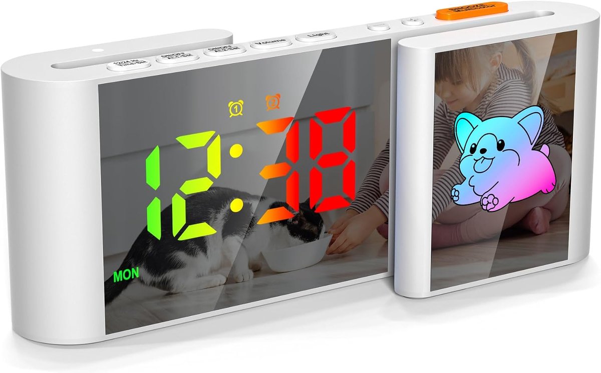 Kinderwekker RGB Display - Cartoon Nachtlampje - Automatisch Dimmen - Volume Aanpasbaar voor Lange Slapers - ShopVlot