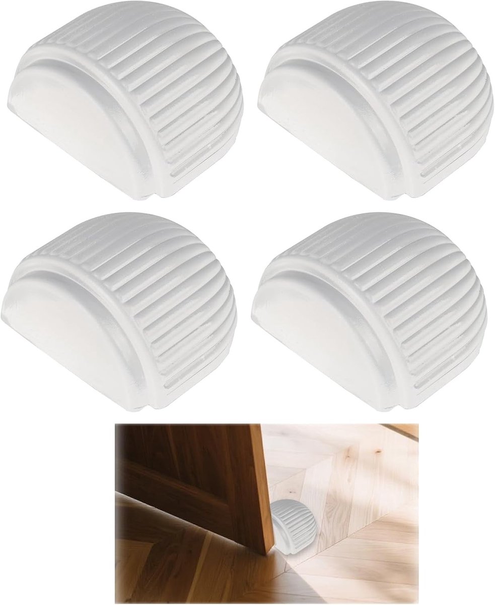 Transparante Vloerdeurstopper - 4 Stuks voor Harde Vloeren zoals Tegels, Hout en Laminaat, Bescherming voor Muren en Meubels, Geen Boren Nodig