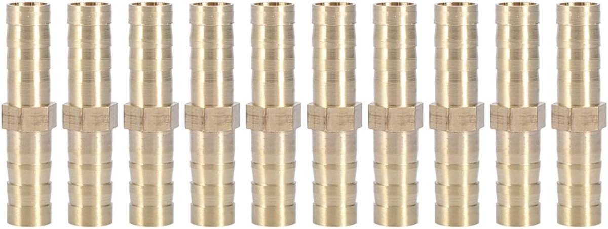 pijpfitting, rechte 2-weg kanaalverbindingen, voor luchtleiding, waterleiding, brandstofleiding, olieleiding 6 mm, 8 mm, 10 mm, 12 mm, 14 mm, 16 mm, 20 mm (10, 6 mm)