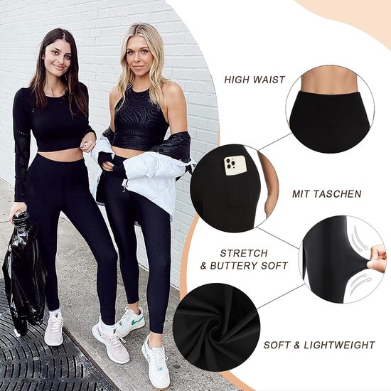 Wijd uitlopende leggings/yogabroek voor dames, ondoorzichtig, met cross-waistband, ideaal als sportbroek, bootcut joggingbroek, jazzpants of fitnessbroek — afbeelding 5