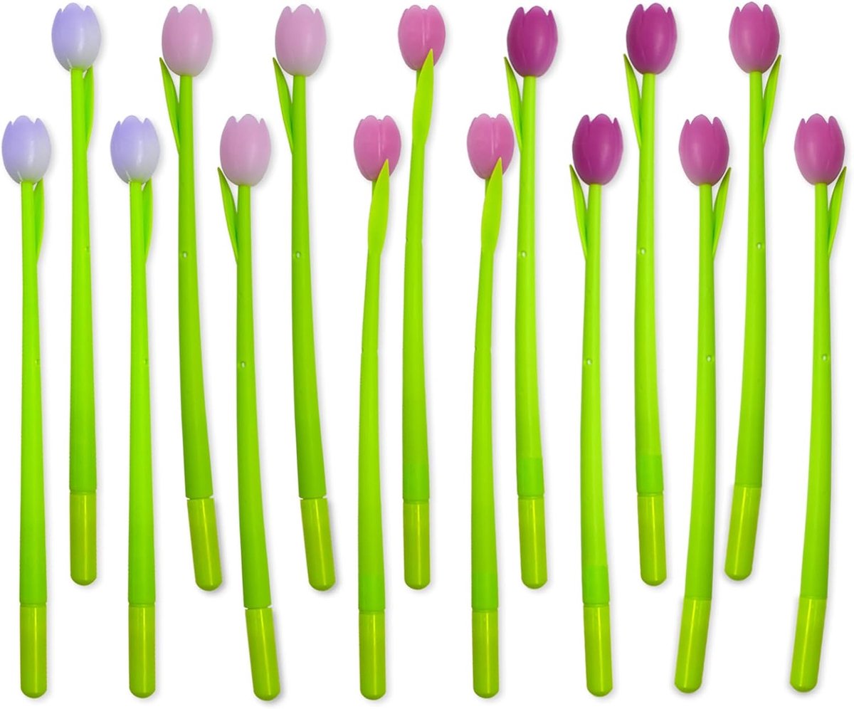 Balpennen, siliconen plantvormige pen, personaliseerbare pen, schattige bloemstiften, grote verpakking voor vrouwen, leraren, studenten, kinderen, meisjes, bijzondere bloemenfeest, gastencadeau