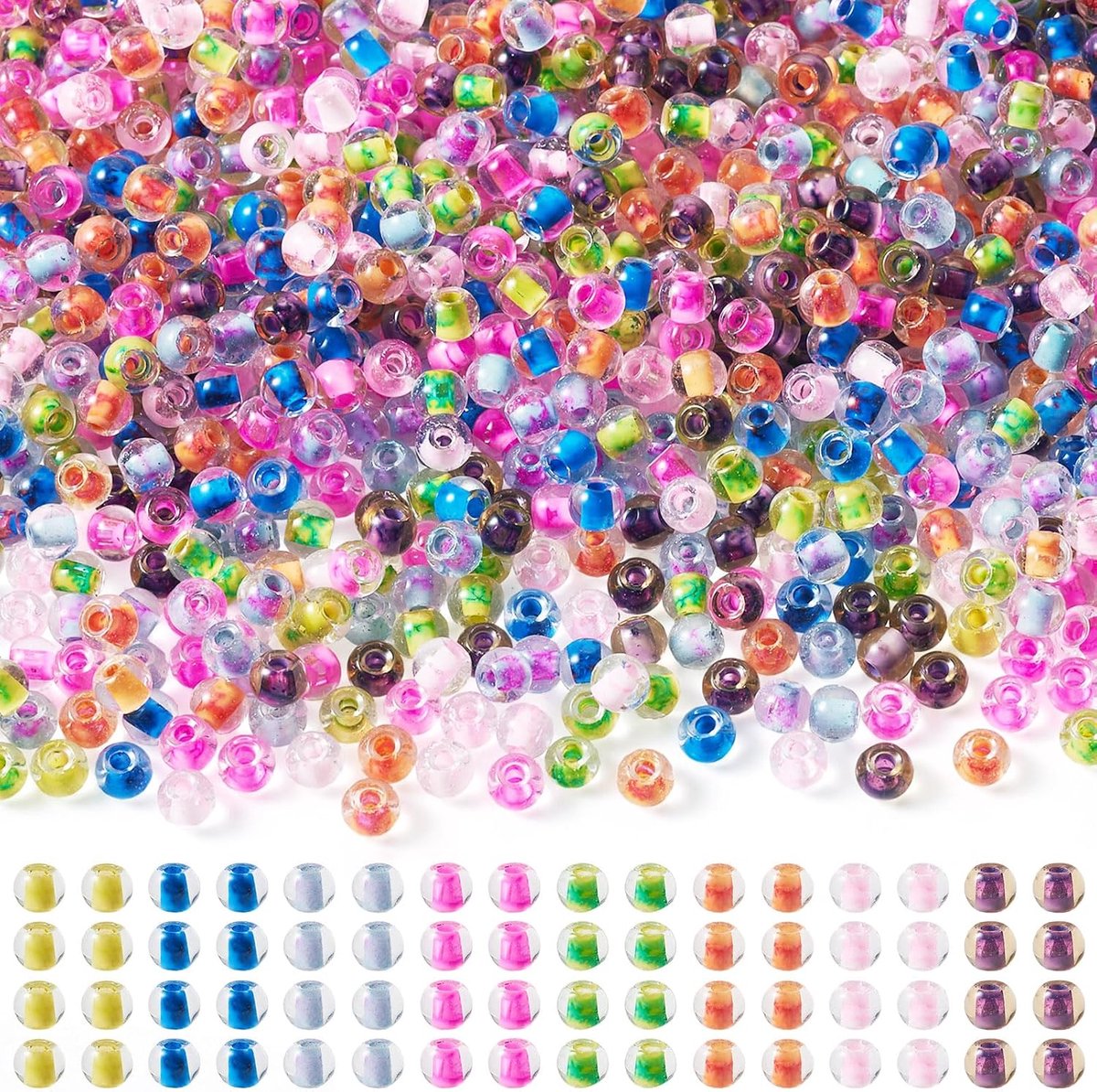 100 G glazen rocailles, 4 mm, ronde mini-ponykralen, losse spacer, knutselkralen, regenboogkleur, voor vriendschap, armband, ketting, oorbellen, sieraden maken