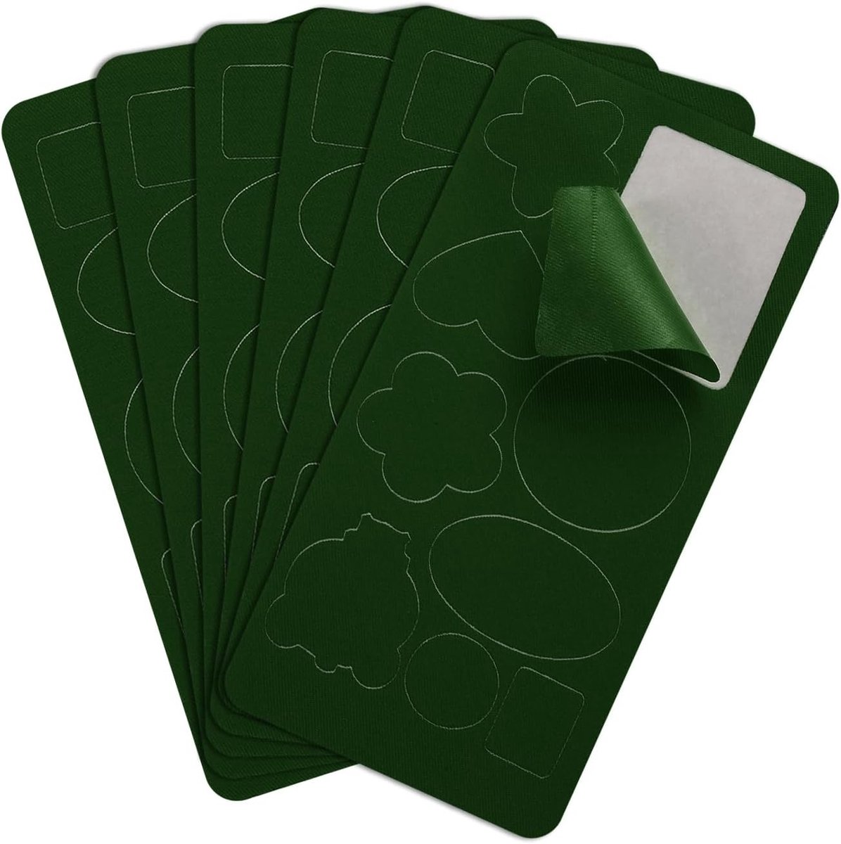 6 stuks reparatiepleisters, 10 x 20 cm, zelfklevende reparatiepleisters voor stofreparaties, waterdichte stoffen voor dekbedden, gordijnen, slaapzakken, autostoelen, 9 modellen, donkergroen