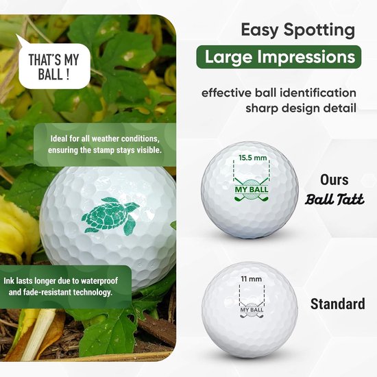 Golfbalstempel - Zelfinktende marker - Golfballen markeren - Sneldrogend permanent - 075" x 05" - Golfkar — afbeelding 4