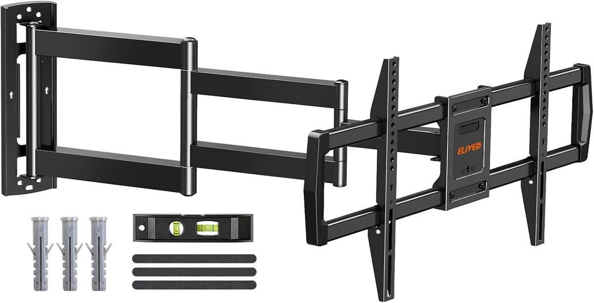 SnelShoppen - Long Arm TV Wandbeugel voor 42-75 Inch TV's, Volledige Beweging, 962mm Uittrekbaar, Tot 45KG, Max VESA 600x400mm, Zwenken en Kantelen