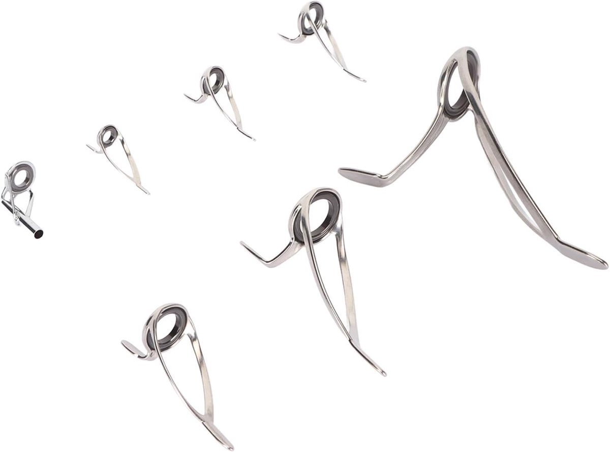 Hengel Tip Guides, Staal Keramische Gidsen Ring 7 Maten Dubbele Benen Hengel Gidsen Ringen voor Zoetwater Zoutwater - ShopVlot