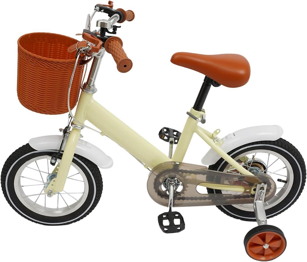 Kinderfiets Loopfiets Peuterfiets Leren Fietsen Frame van Koolstofstaal 12 inch Wit