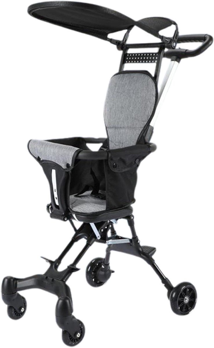 Opvouwbare Kinderwagen - Reisbuggy Lichtgewicht - Compact Reizen - Bidirectionele Zitting - 48 x 43 x 18 cm - Zwart