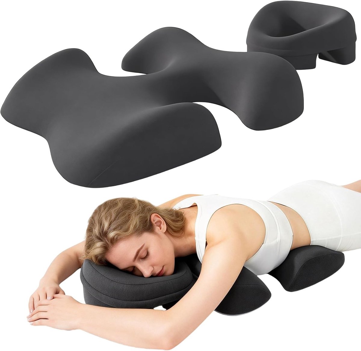 Zacht en comfortabel massagekussen met hoofdgat en gezichtskussenset voor ontspanning, spa, thuisgebruik en slaapkamer