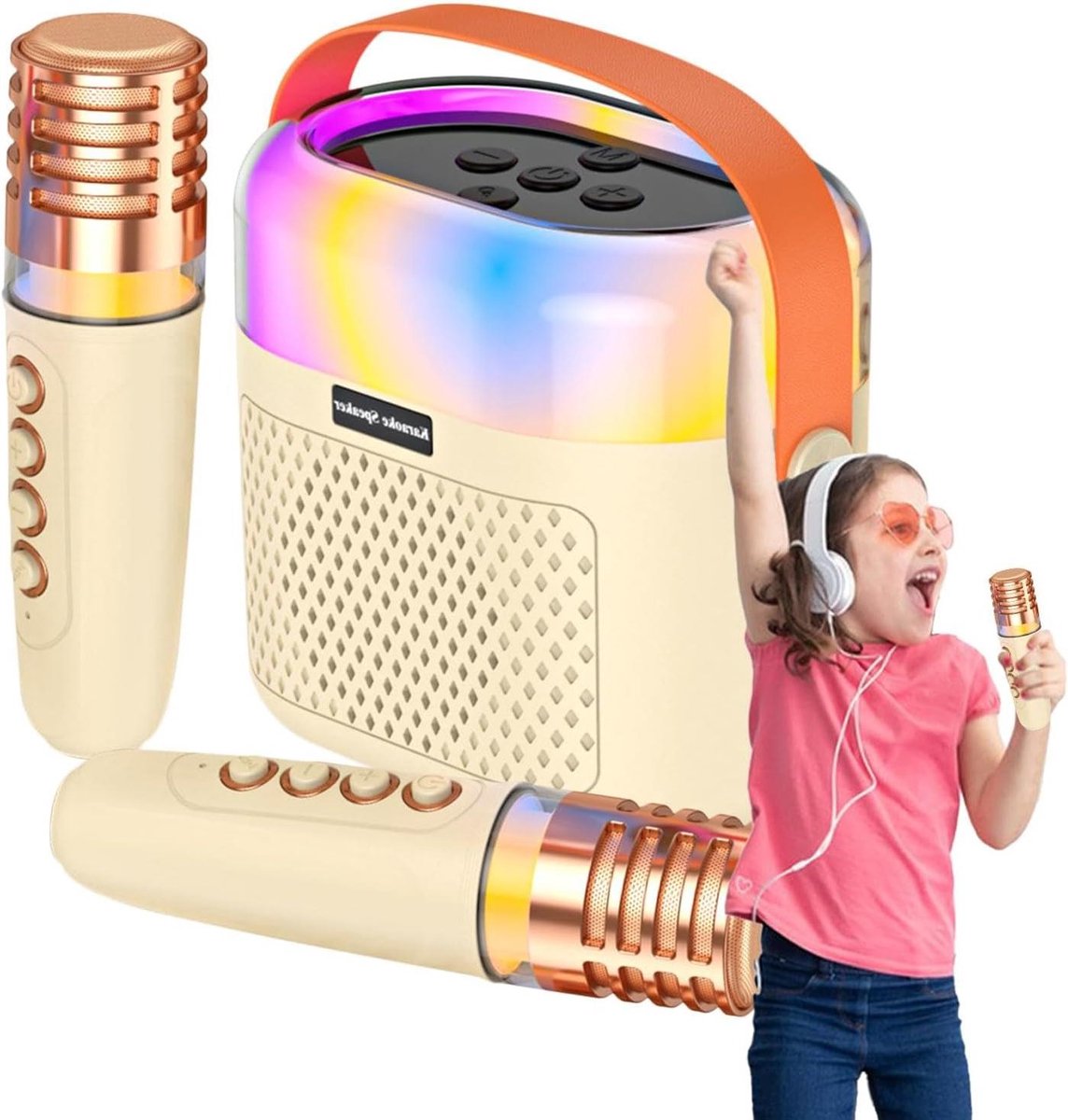 Karaokemachine met Microfoon - Kinder Karaoke Set - Thuis Zingen - Draadloze Microfoons - 10 x 15 x 10 cm