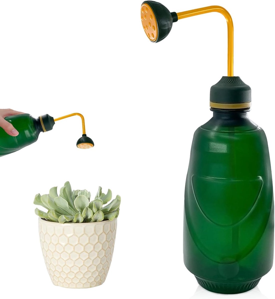 SnelShoppen - 450ml kleine gietkan voor planten, water geven ondersteboven, ideaal voor zaailingen en gevoelige planten (groen)