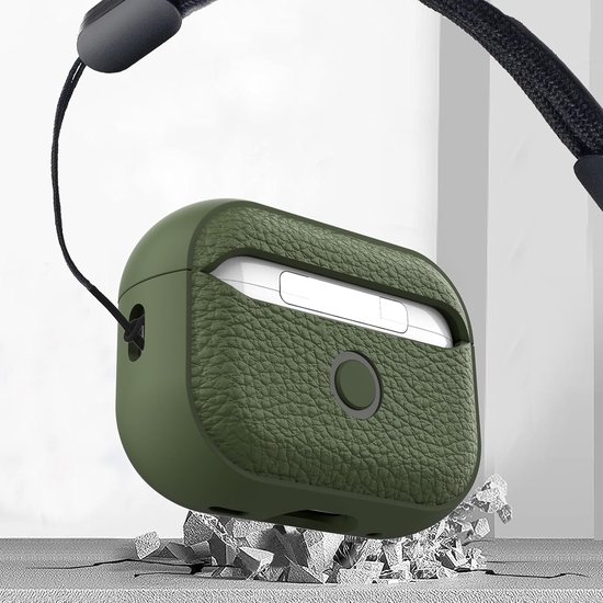 Hoesje compatibel met Airpods Pro 2, reinigingsset, TPU beschermhoes met handriem, textuur ontwerp compatibel met Airpods Pro 2 Cover (lichtgroen) van hoesje — afbeelding 3