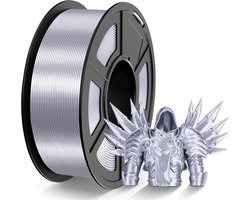 PLA Silk Filament 1,75 mm Argent 1 kg, Soyeux Métallisé Imprimante 3D Filament, precisie +/- 0,02 mm, spoel van 1 kg