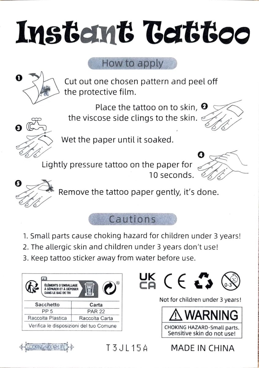 Tijdelijke tatoeage voor de linker schouder